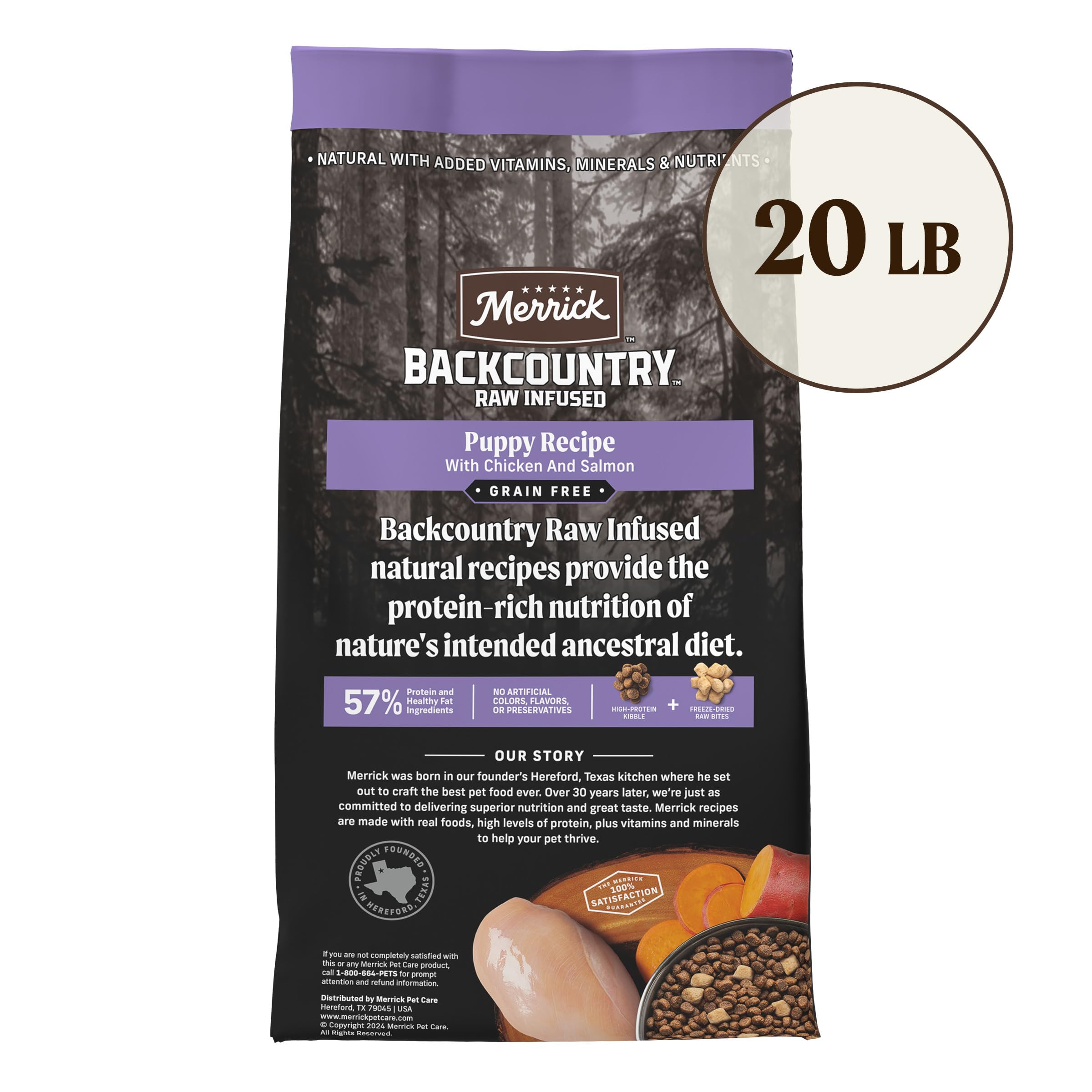 Merrick Backcountry Grain Free Dry Puppy Dog Food, Kibble with Freeze Dried Raw Pieces, Chicken Recipe - 20.0 lb. Bag - Image 10