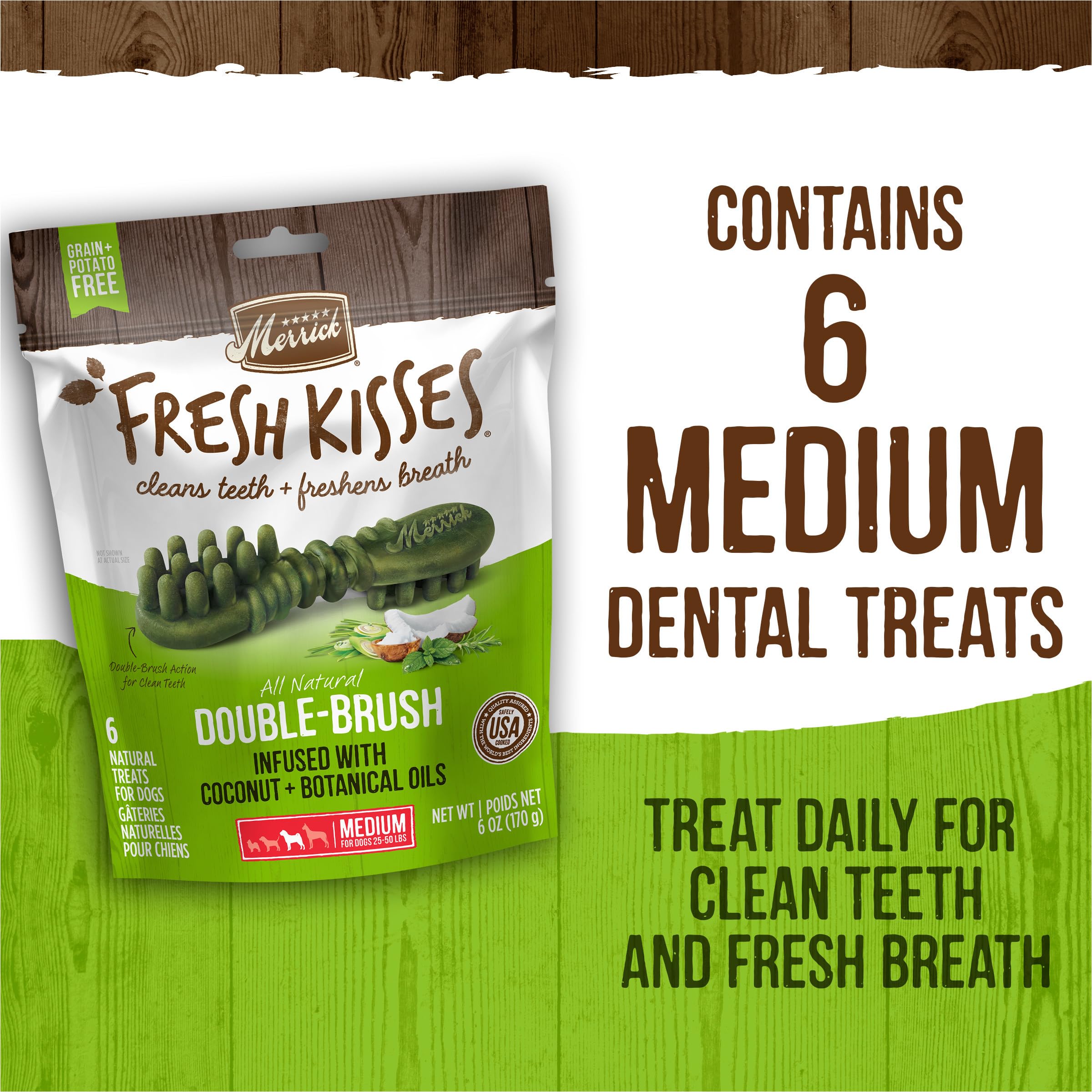 Merrick Fresh Kisses Dental Chews Infused with Coconut and Botanical Oils, Medium Dog Chews for Dogs 25-50 lbs, 1.88 lb Box - Image 8