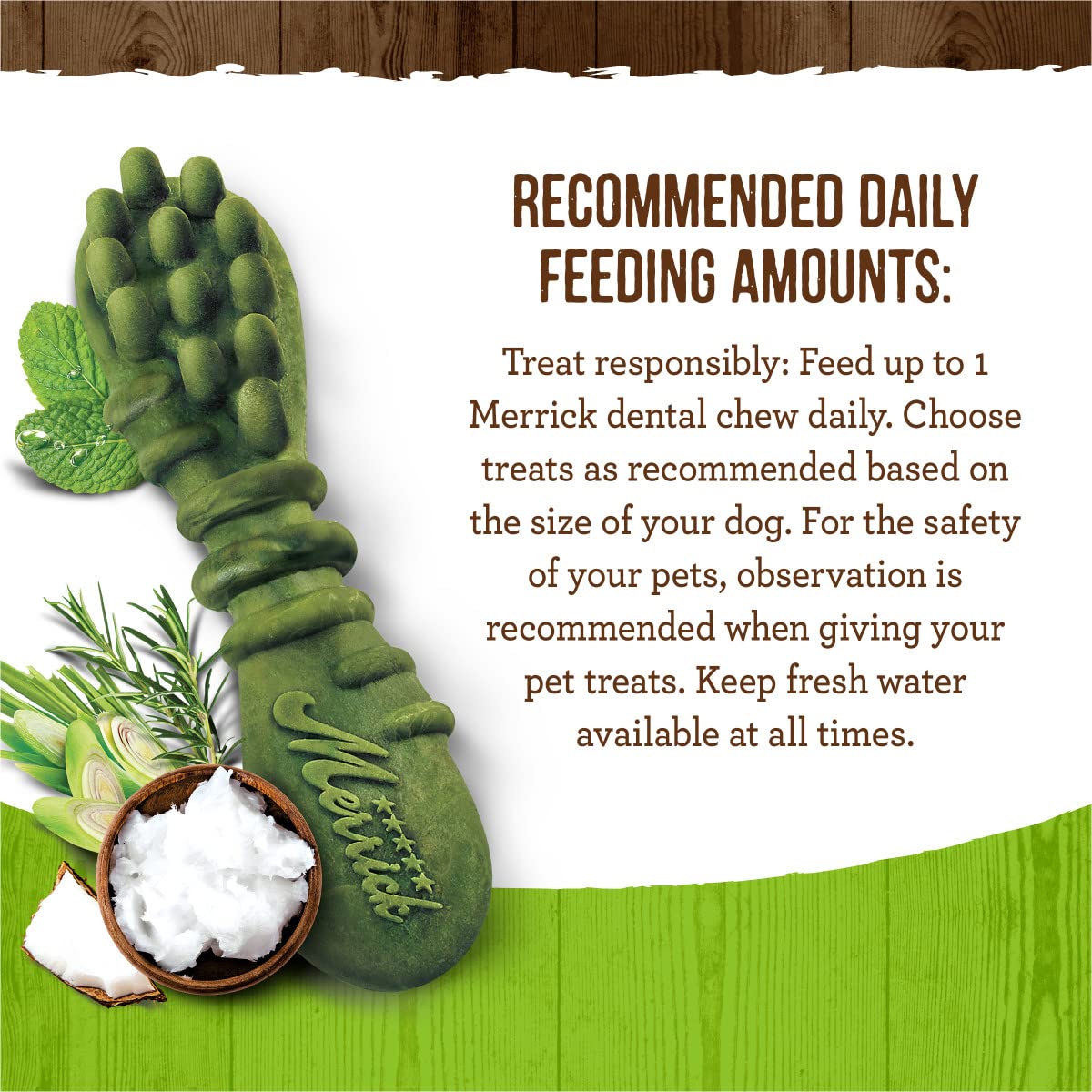 Merrick Fresh Kisses Natural Dental Chews Infused With Coconut And Botanical Oils For Large Dogs Over 50 Lbs - 22 ct. Box - Image 8