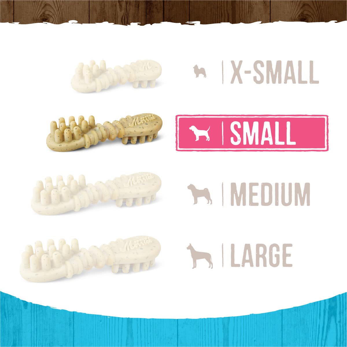 Merrick Fresh Kisses Natural Dental Chews, Toothbrush Treat Shape Infused With Real Mint, Small Dogs 15-25 Lbs - 36 ct. Box - Image 7