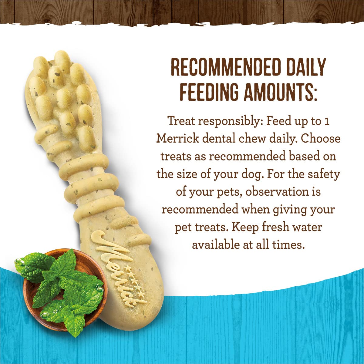 Merrick Fresh Kisses Natural Dental Chews, Toothbrush Treat Shape Infused With Real Mint, Small Dogs 15-25 Lbs - 36 ct. Box - Image 8