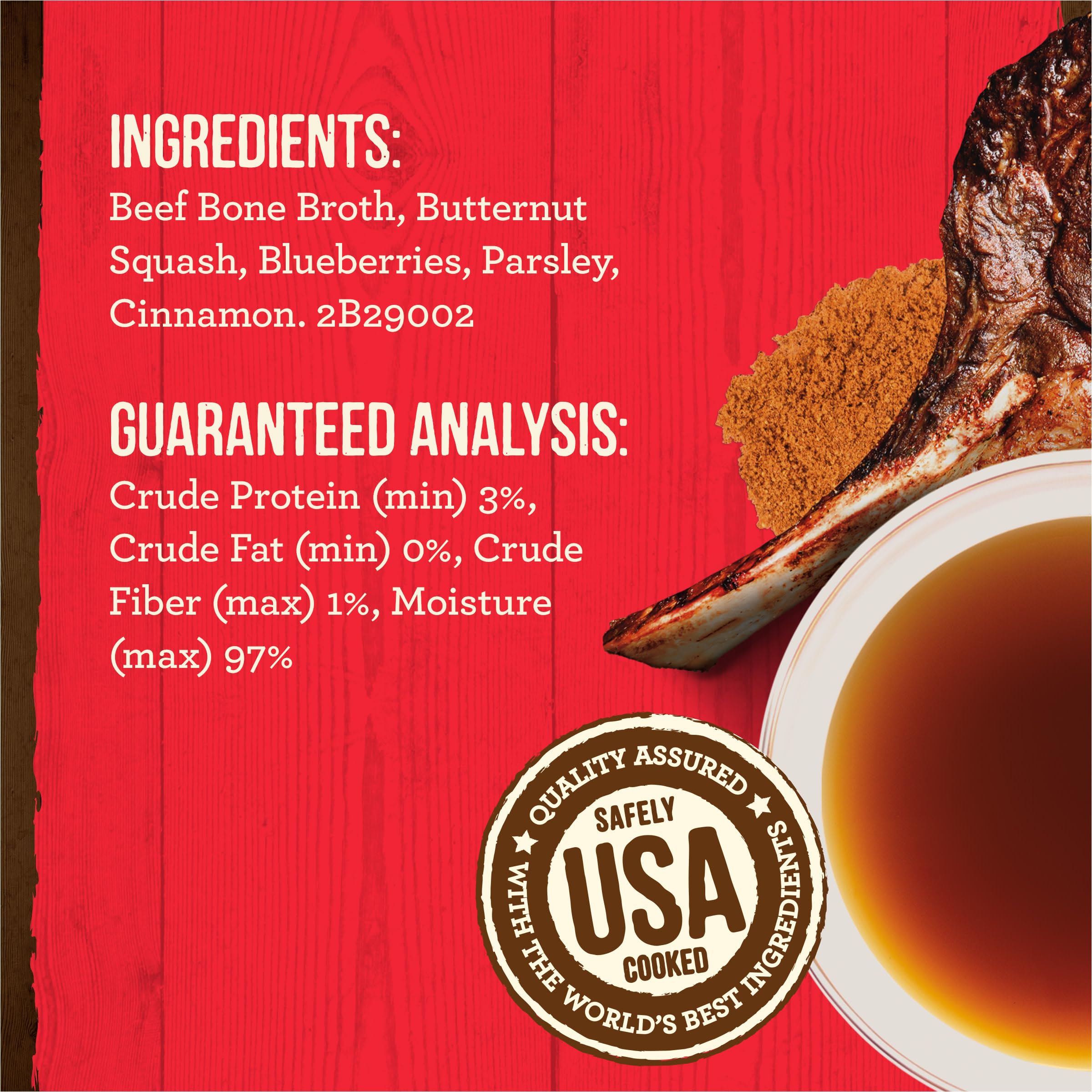 Merrick Grain Free Beef Bone Broth Dog and Cat Food Topper, Premium Grain-Free Complement, 16 oz. Pouch - Image 4