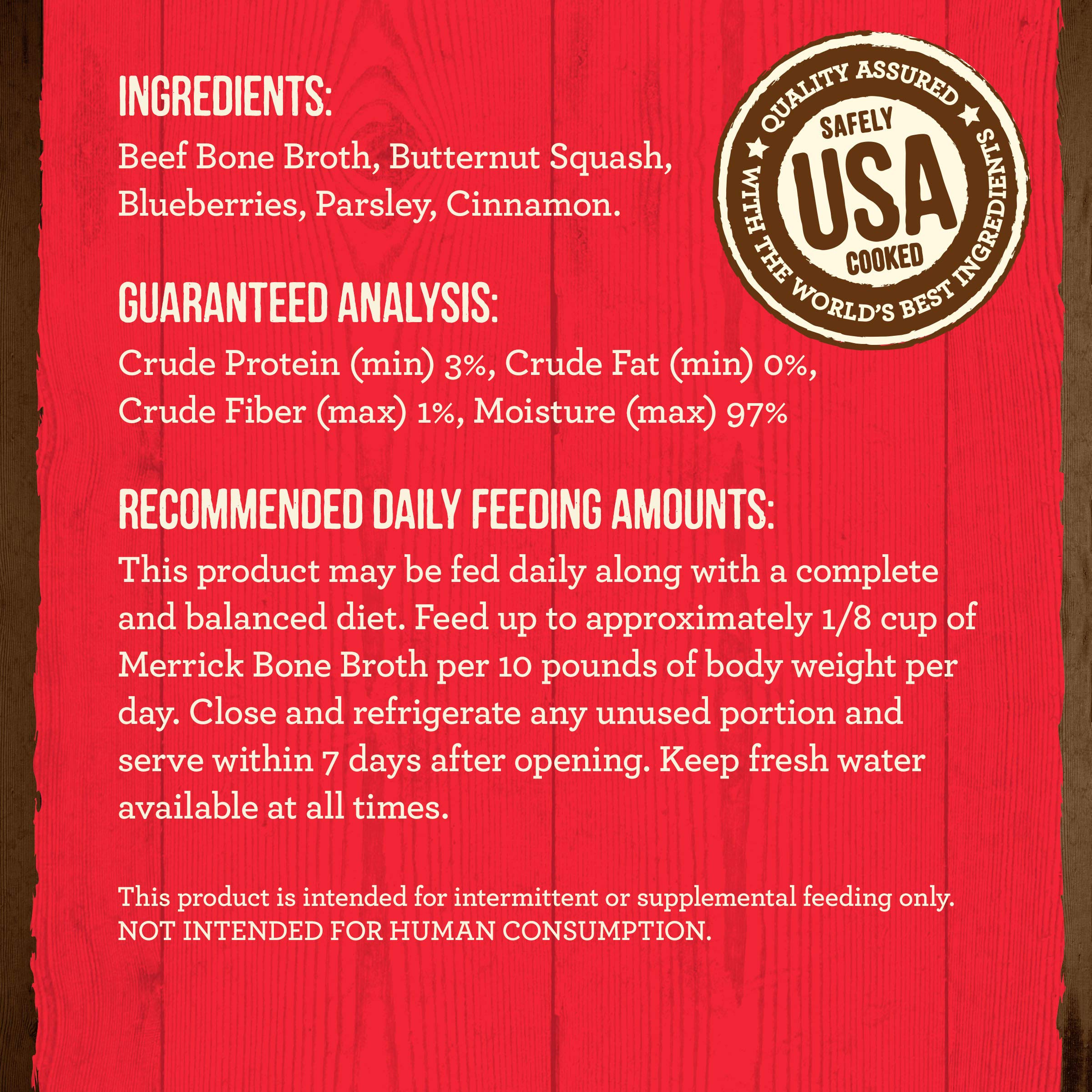Merrick Grain Free Beef Bone Broth Dog and Cat Food Topper, Premium Grain-Free Complement, 16 oz. Pouch - Image 5