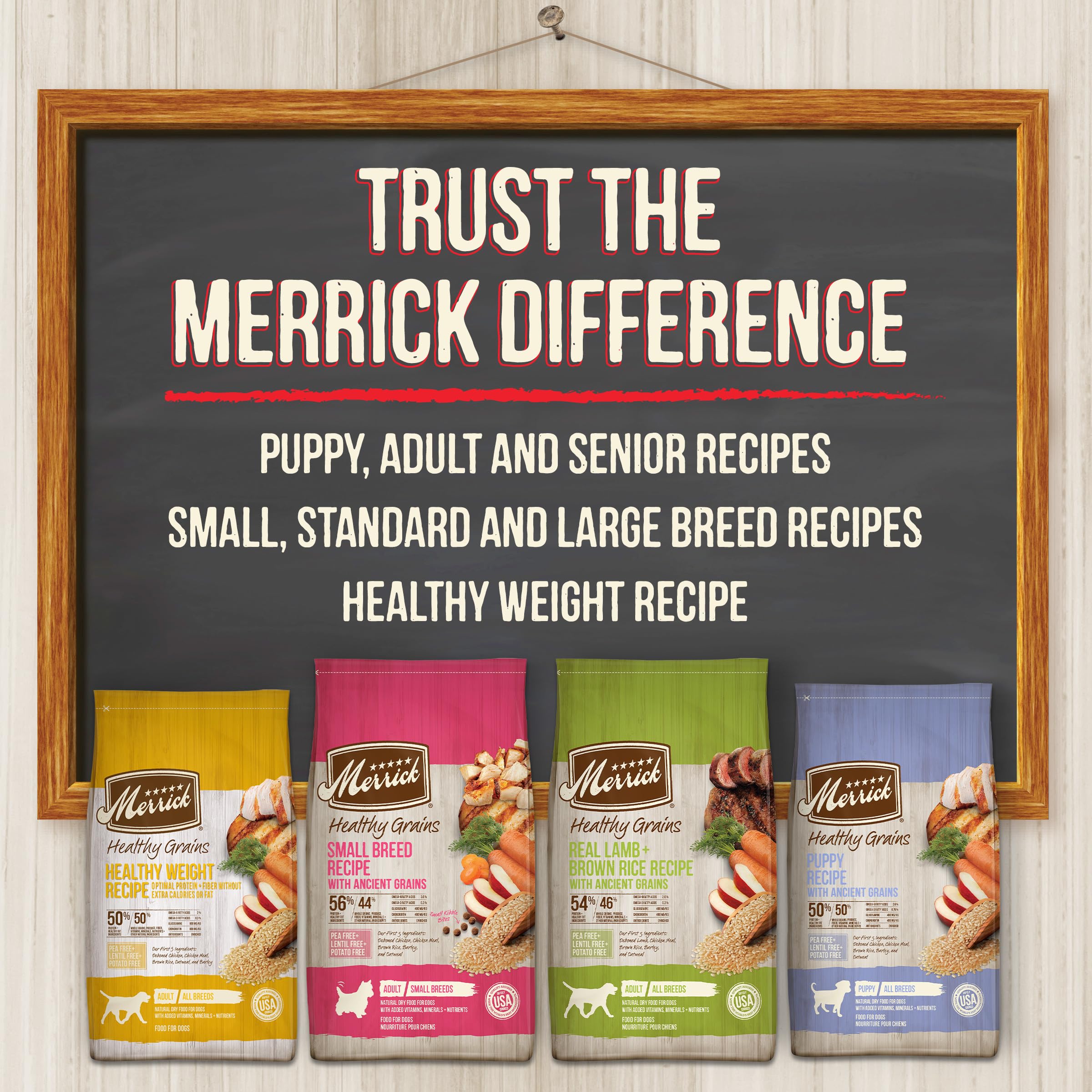 Merrick Healthy Grains Premium Adult Dry Dog Food, Wholesome And Natural Kibble With Lamb And Brown Rice - 4.0 lb. Bag - Image 11