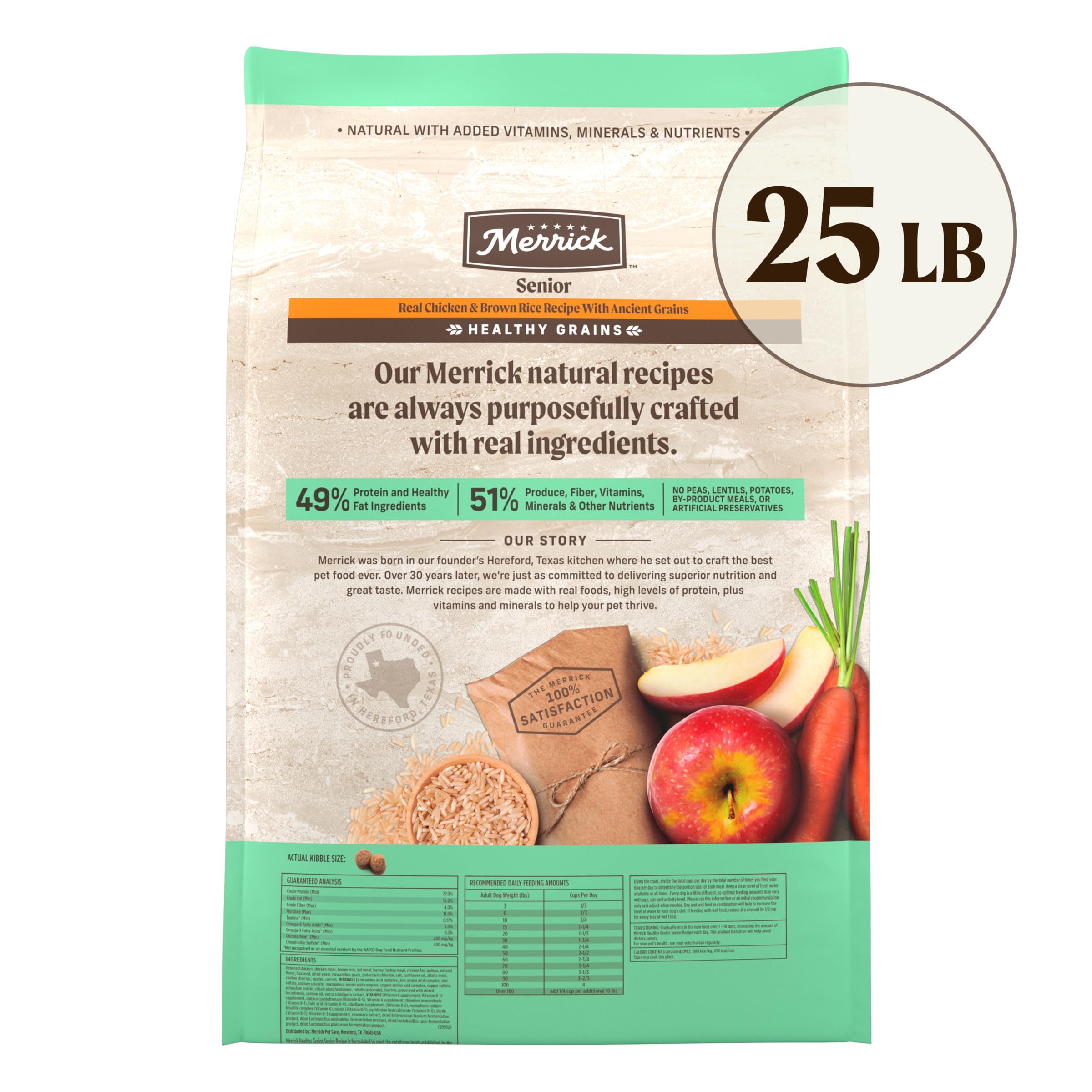 Merrick Healthy Grains Premium Dry Dog Food, Wholesome and Natural Dry Chicken Kibble, Senior Recipe - 25.0 lb. Bag - Image 10