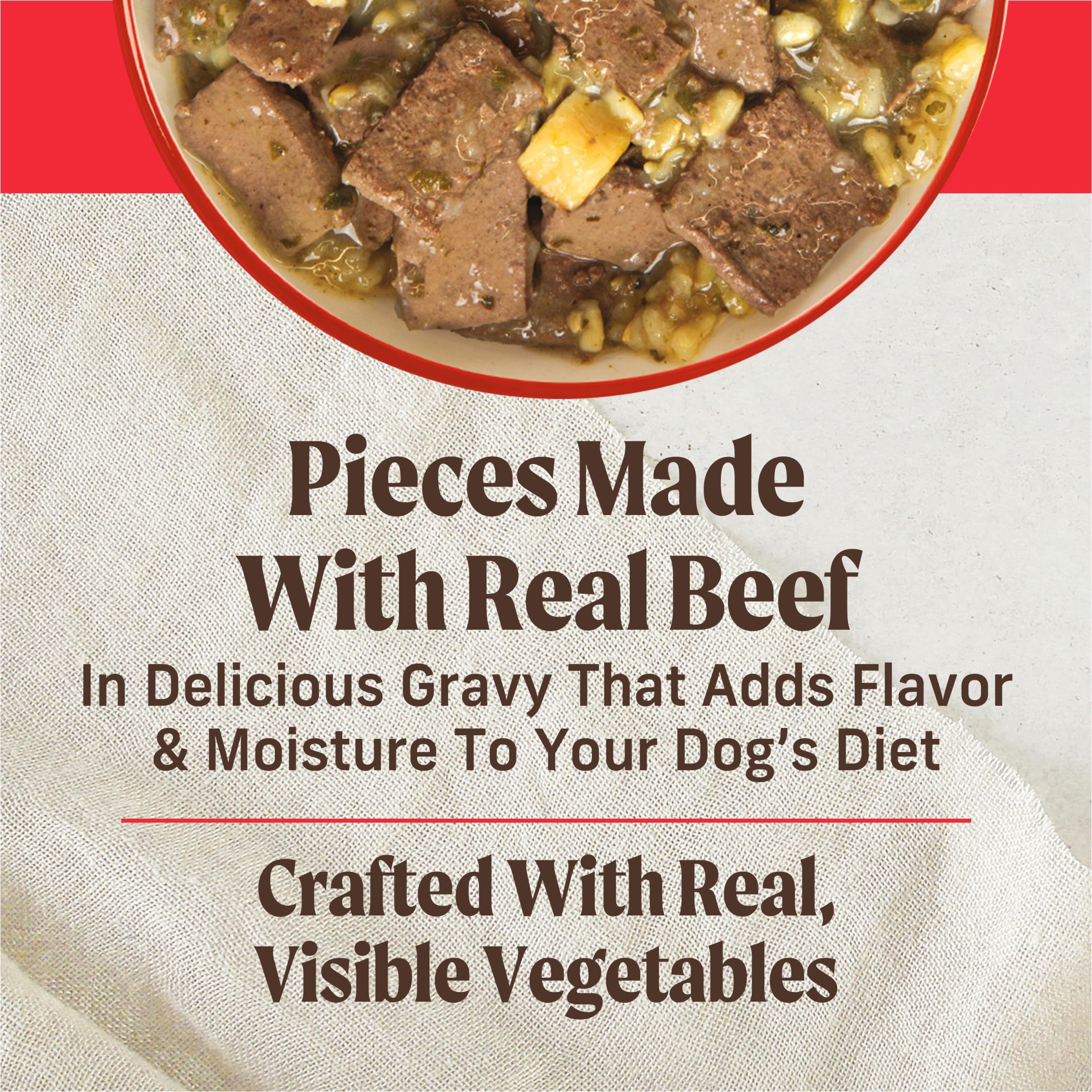 Merrick Kitchen Comforts Healthy and Natural Canned Adult Dog Food with Gravy, Beef Tips and Rice Stew - (Pack of 12) 12.7 oz. Cans - Image 3