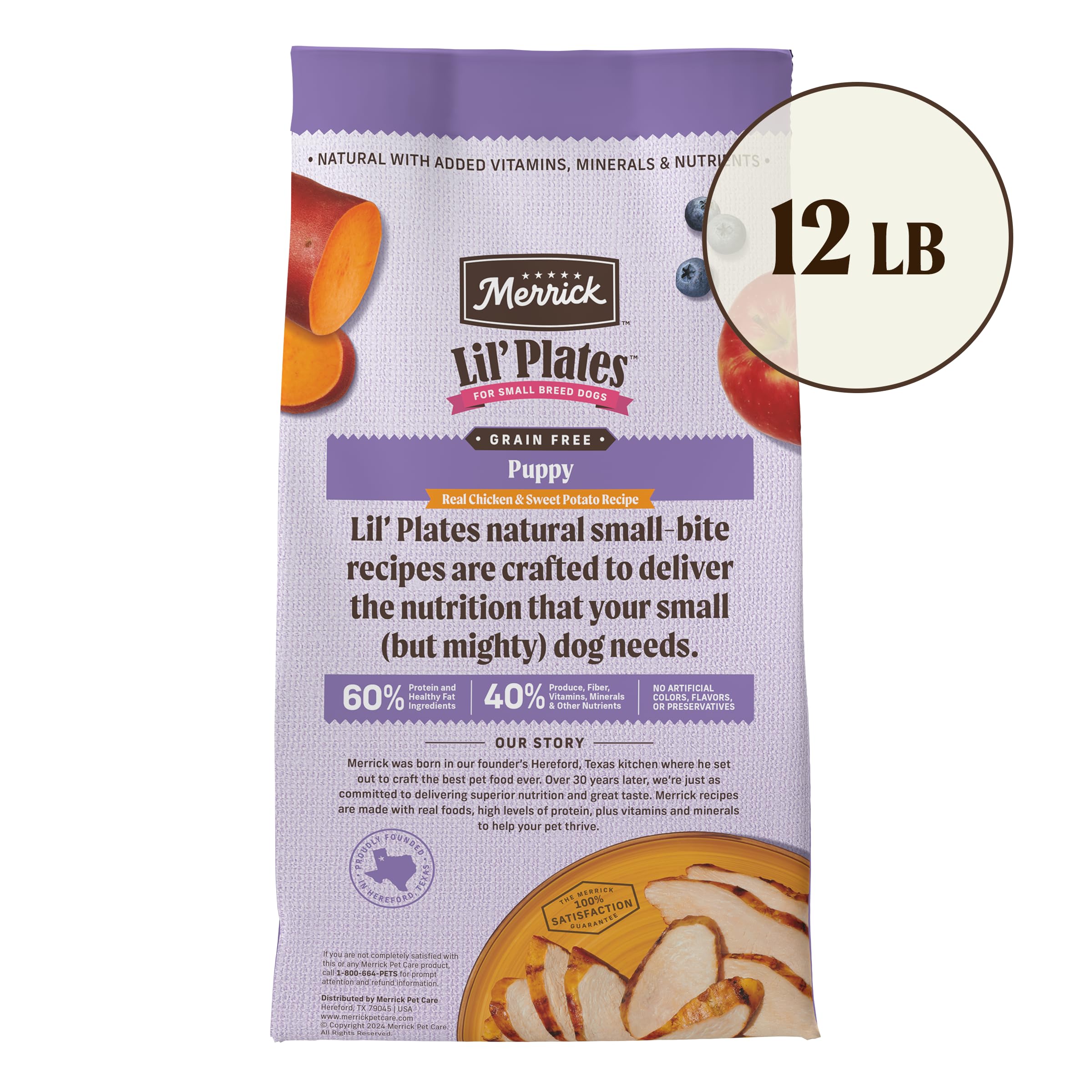 Merrick Lil’ Plates Premium Grain Free Dry Puppy Food for Small Dogs, Real Chicken and Sweet Potato Kibble - 12.0 lb. Bag - Image 10