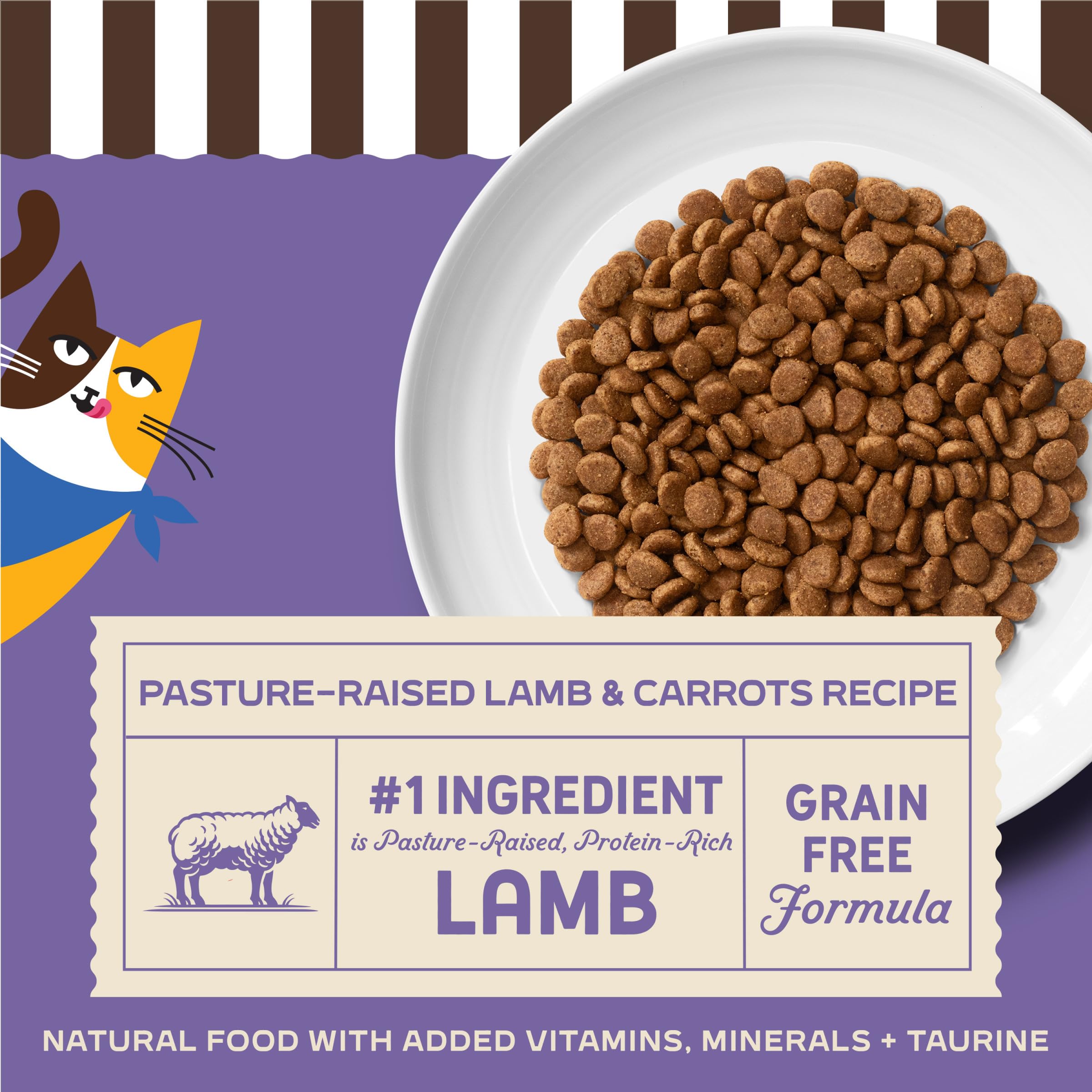 Merrick Purrfect Bistro Grain Free Pasture-Raised Lamb and Carrots Recipe Natural Dry Cat Food for Adult Cats, High Protein, Outdoor or Indoor Cat Food - 12 lb. Bag - Image 6